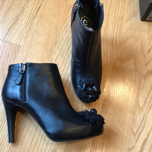 Chanel black leather booties US size 7 (size 38) - Picture 2 of 7